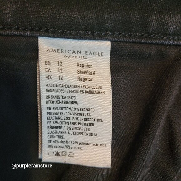 American Eagle Jeans 12 R Dream Jegging Hi Rise Tummy Control Black Wash Denim - Picture 6 of 12